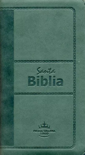 Biblia RVR1960 Tamaño Chequera Verde Militar-Cierre, Palabras de Cristo en Rojo