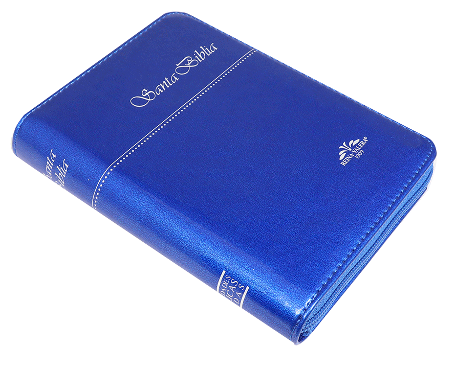 Biblia Reina Valera 1909 Bolsillo Letra Chica Vinil Azul