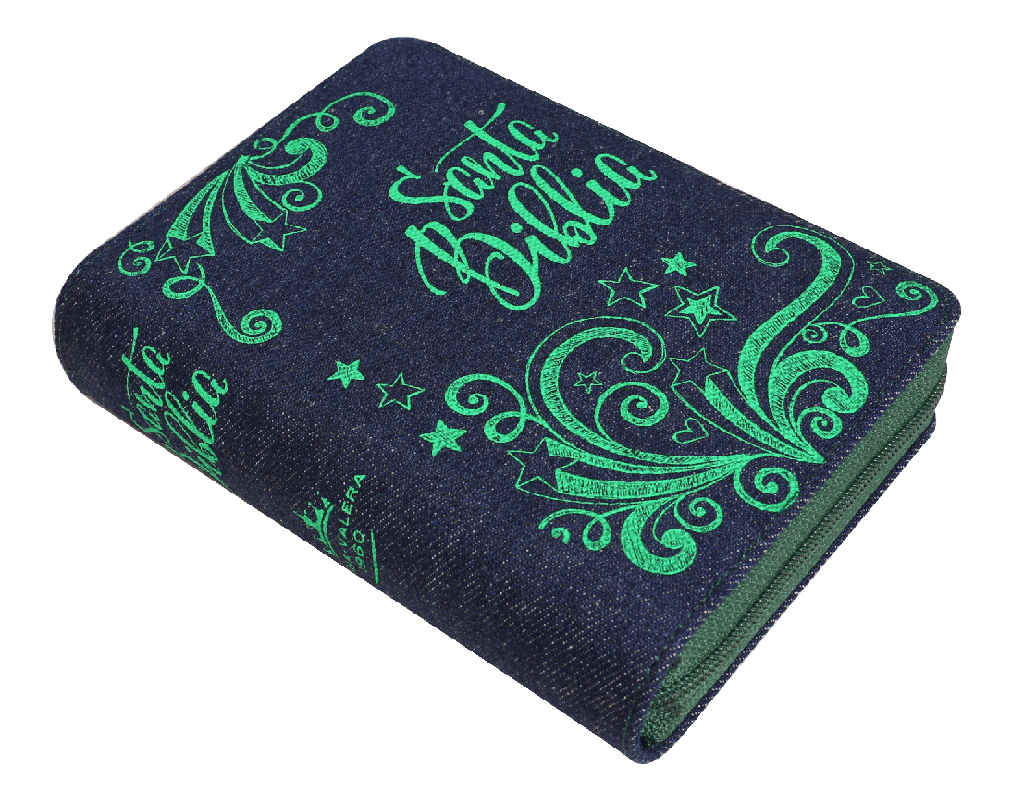 Biblia Reina Valera 1960 Bolsillo Letra Chica Mezquilla Azul Verde