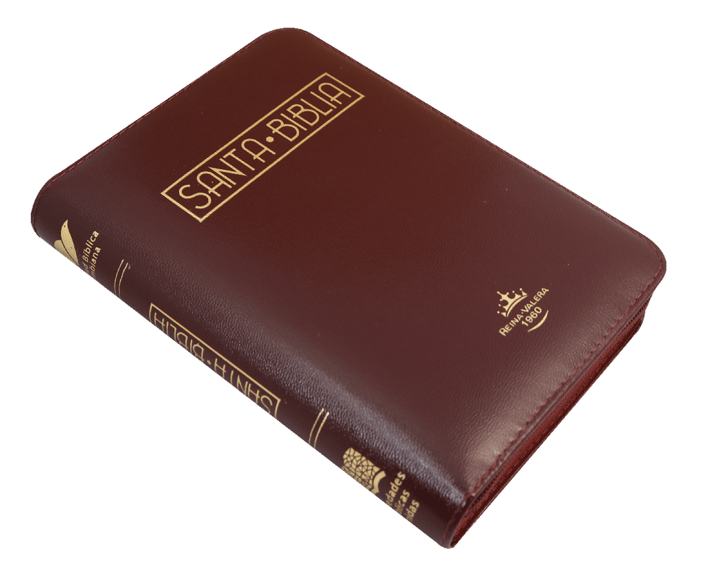 Biblia Reina Valera 1960 Chica Letra Mediana Imitación Piel Vino tinto Código QR