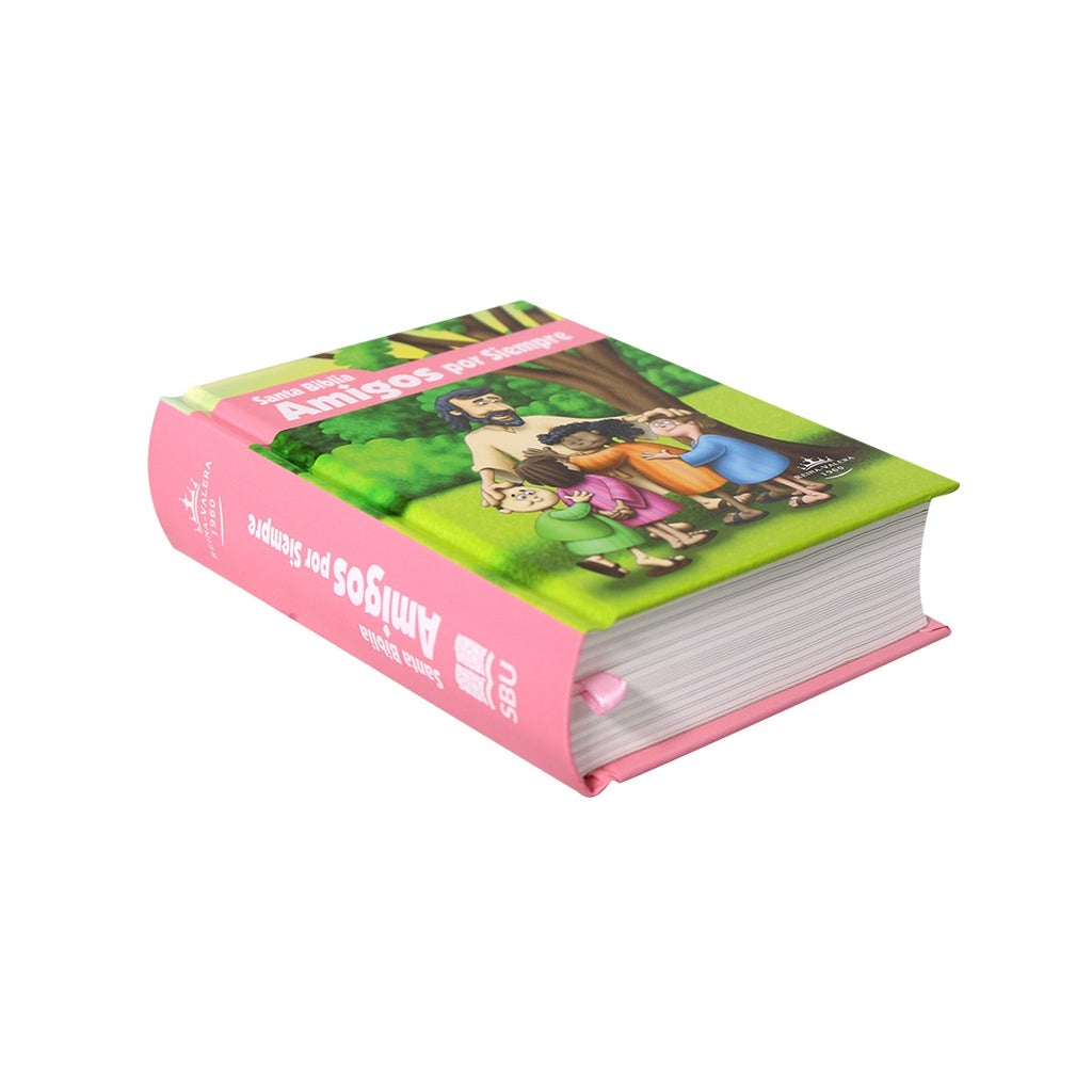 BIBLIA NIÑOS AMIGOS POR SIEMPRE COLOR ROSA