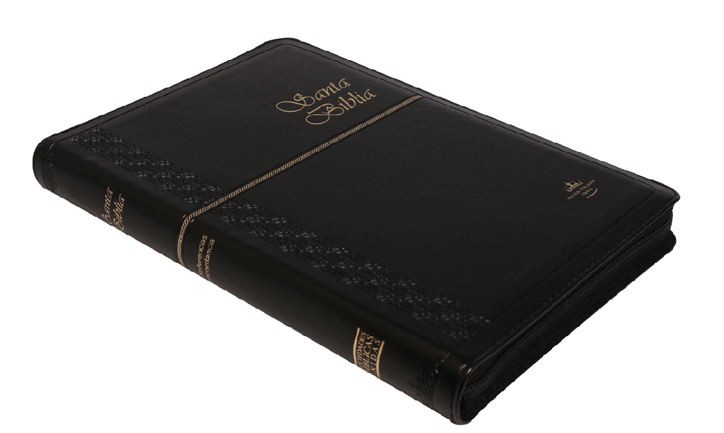 Biblia Mediana Letra Grande Imitación Piel Negro Ultra fina