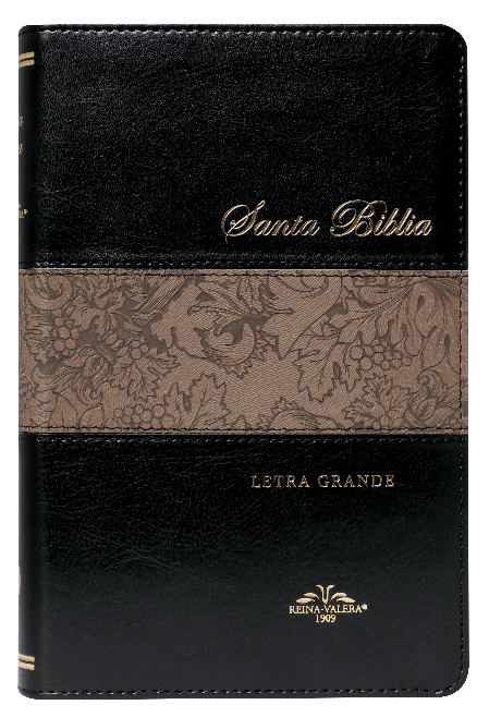 Biblia Reina Valera 1909 Mediana Letra Grande Imitación Piel Azul