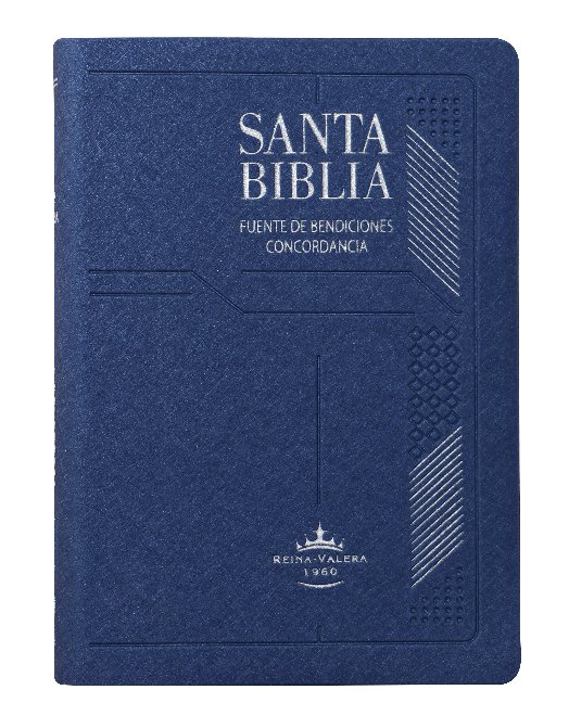 BIBLIA MEDIANA DE VINIL COLOR AZUL CON INDICE
