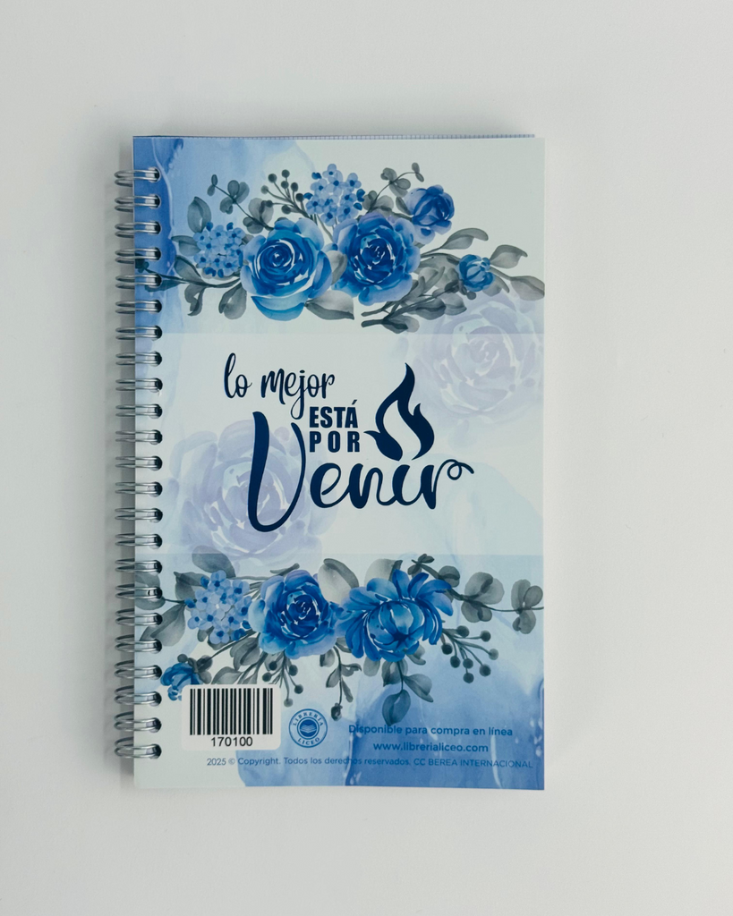📘 Libreta de Espiral colección LO MEJOR ESTÁ POR VENIR – Modelo Flores Azules 📘