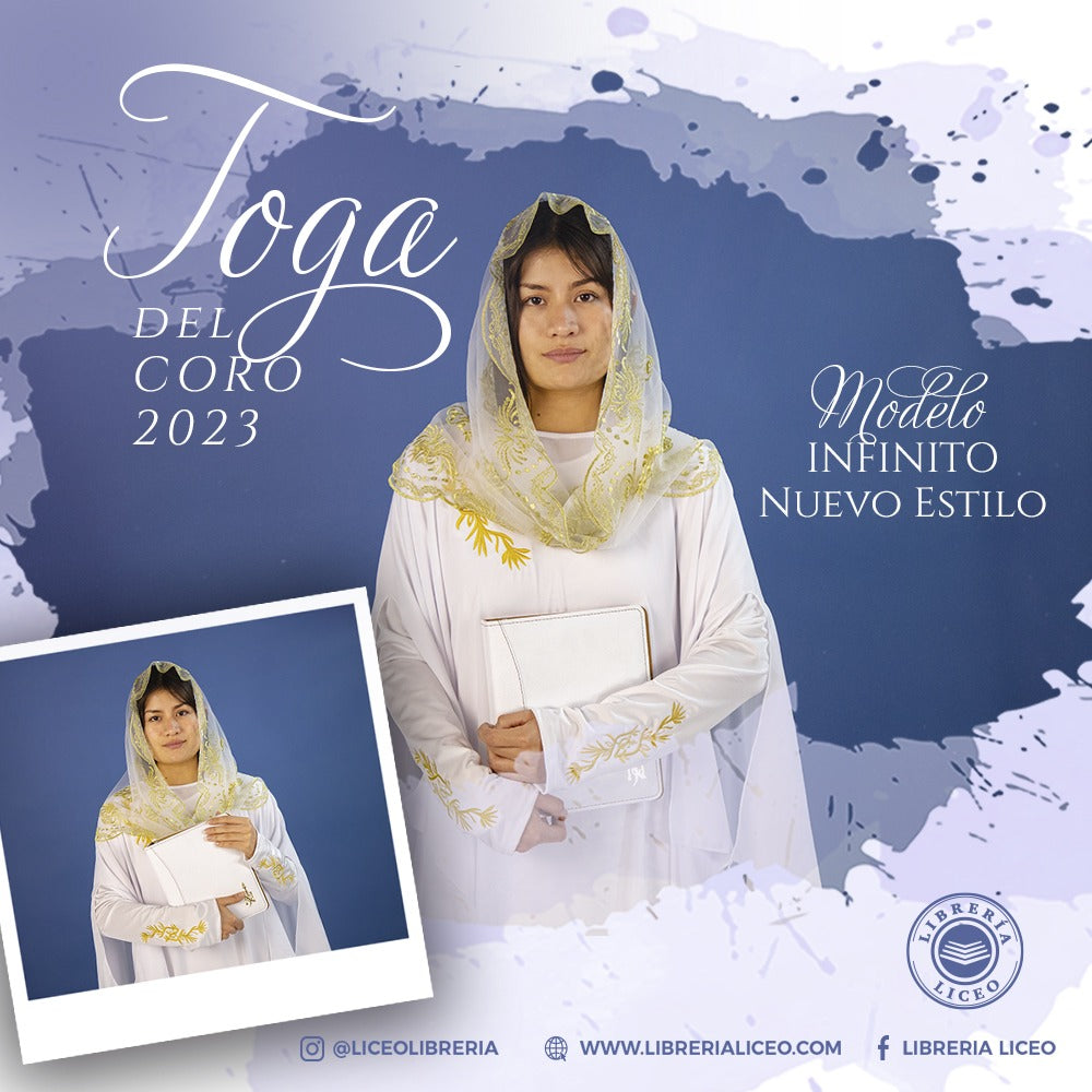 Toga blanca 2023 con chalina tubular