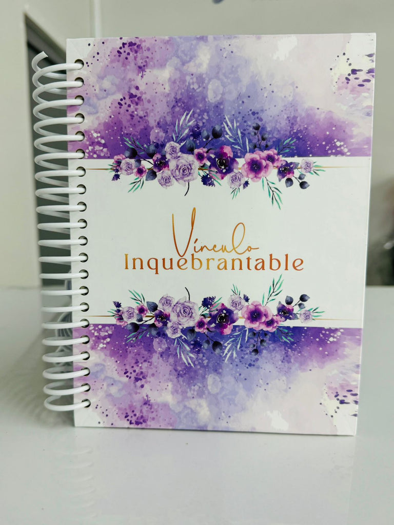 Libreta Espiral de Tapa Dura 4 diseños  Vinculo Inquebrantable morado