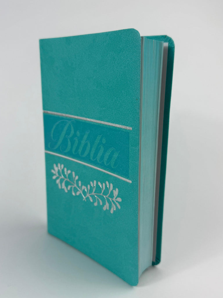 Biblia grande ultra delgada canto pintado verde