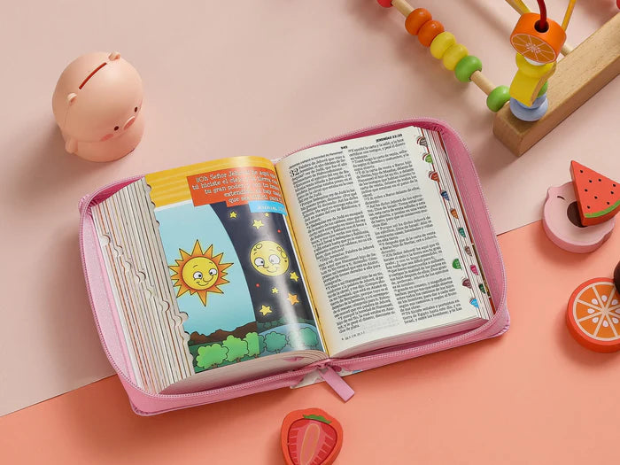 Biblia chica RVR60 Mi Gran Viaje Índice Cierre Rosa