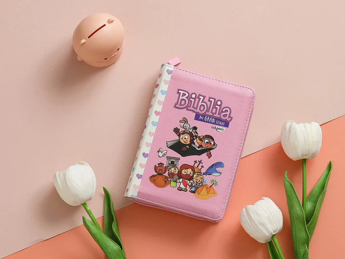 Biblia chica RVR60 Mi Gran Viaje Índice Cierre Rosa
