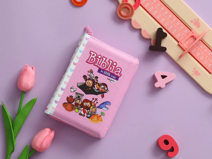 Biblia chica RVR60 Mi Gran Viaje Índice Cierre Rosa