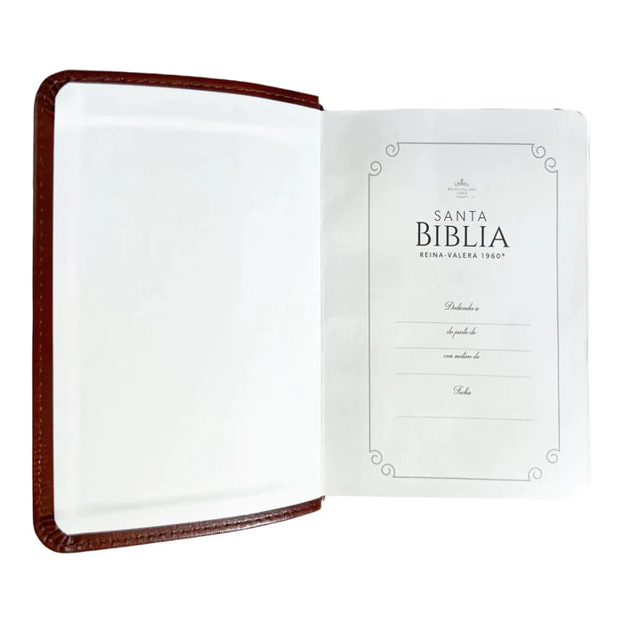 Biblia Reina Valera 1960 de bolsillo Imitación Piel café. Colección clásica.