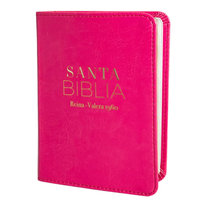 Biblia Reina Valera 1960 de bolsillo Imitación Piel rosa oscuro. Colección clásica.