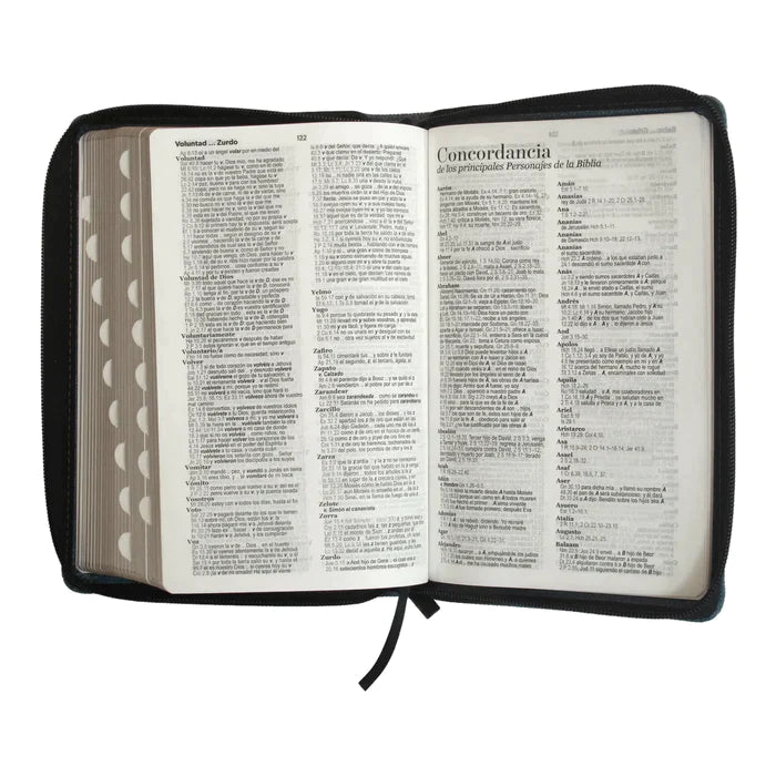 Biblia Grande Compacta Mezclilla Letra Grande/cinturón Azul marino