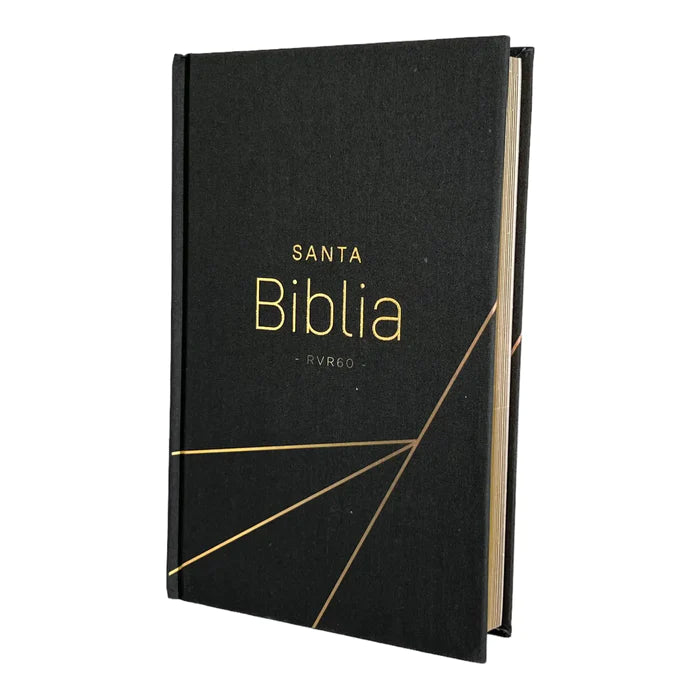 Biblia Reina Valera 1960 tamaño manual Letra Grande 12 puntos. Versículos seguidos. Tela sobre tapa dura. Diseño Negro moderno.