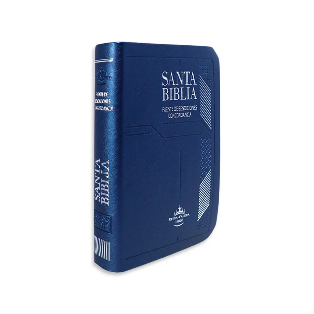 BIBLIA MEDIANA DE VINIL COLOR AZUL CON INDICE