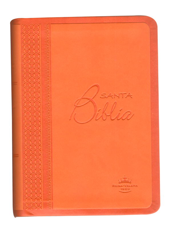 Biblia Reina Valera 1960, RVR025cTI, Tamaño Bolsillo Letra Mediana Imitación Piel Naranja