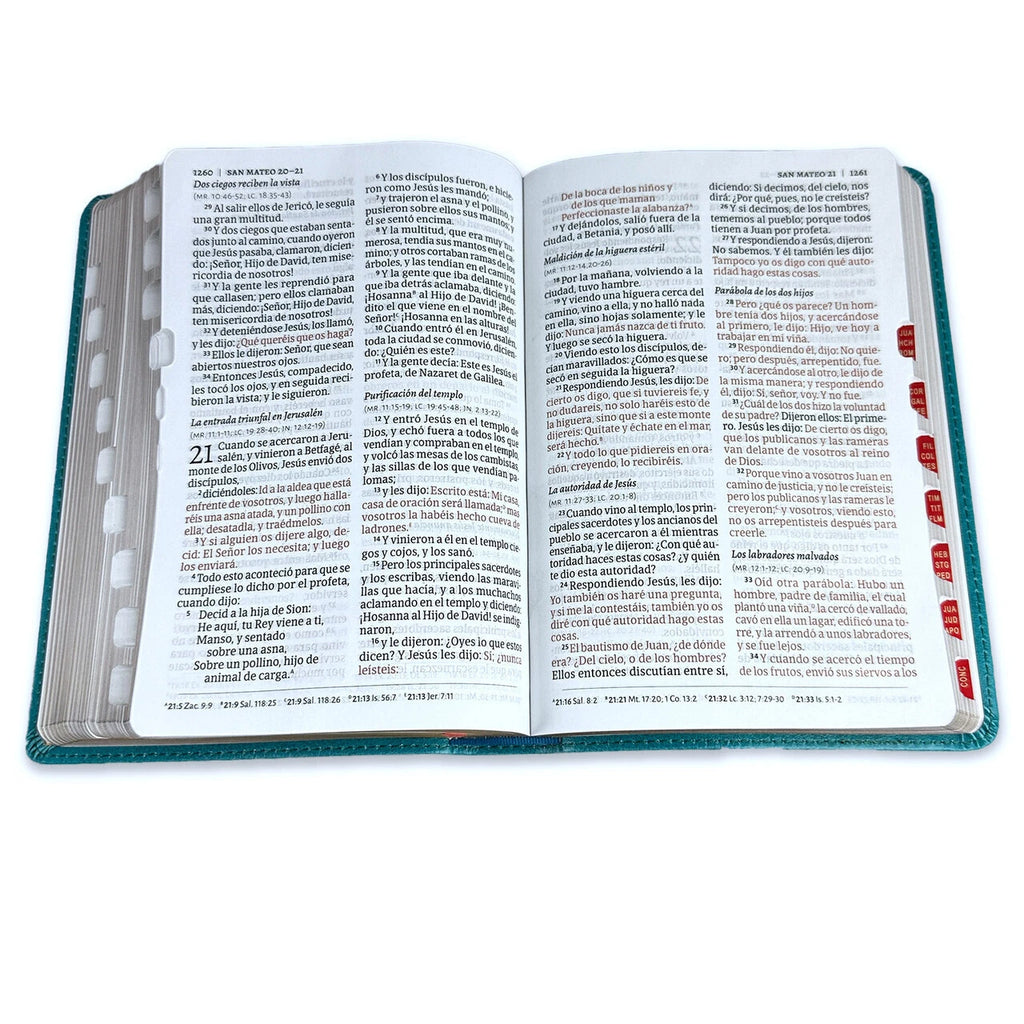 Biblia RVR 1960 Tamaño Manual Símil Piel Floreada con Índice Letra Gigante