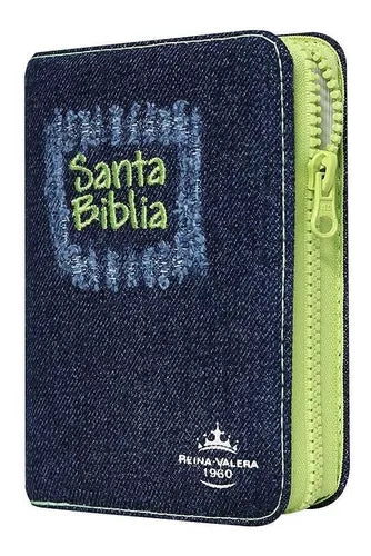 Biblia RVR1960 Jean pequeña cierre verde