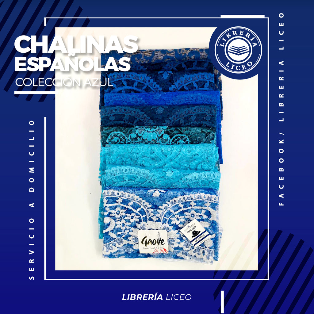 Chalinas españolas, medallon, azul